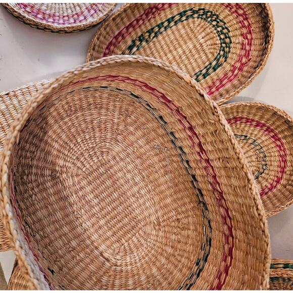 Woven Nesting Baskets Set Of 4 With Lids And Handles Never Used - Picture 10 of 12